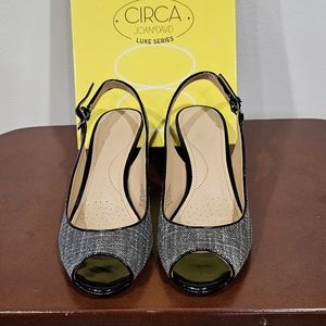 Black Open Toe Heel Sandals